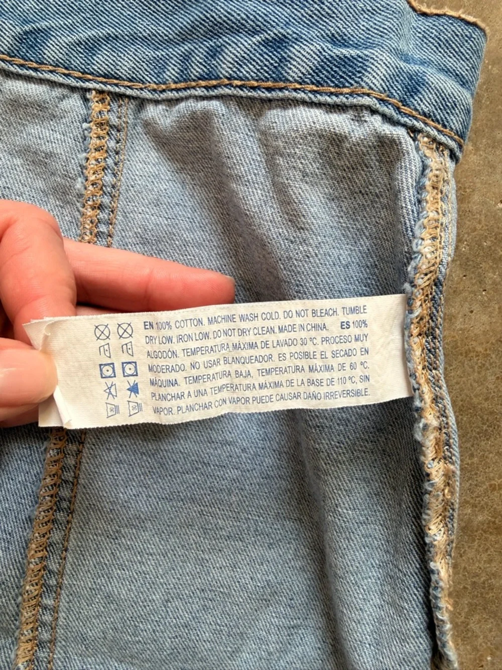 Button Front Denim Mini Skirt - Size 28 - Picture 8 of 8